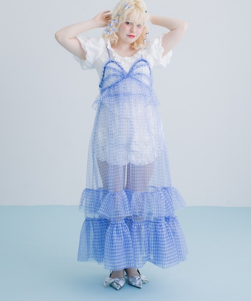 monepine ワンピース gingham check cami dress/ギンガム