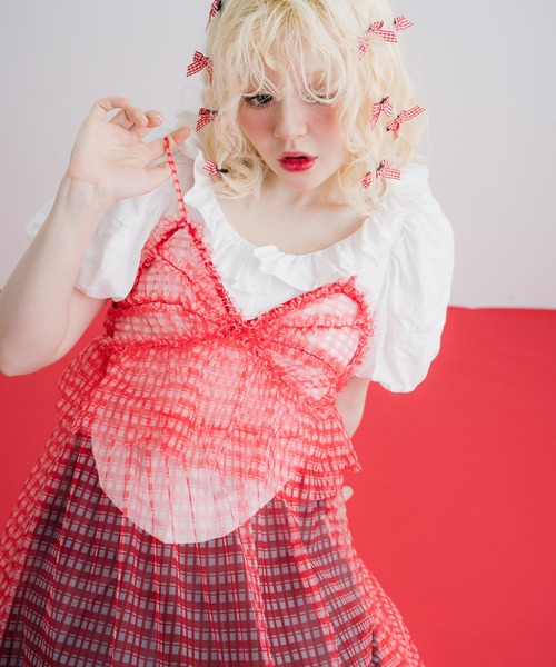 monepine ワンピース gingham check cami dress/ギンガム