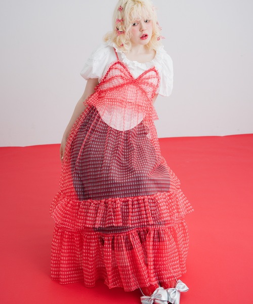 monepine ワンピース gingham check cami dress/ギンガム