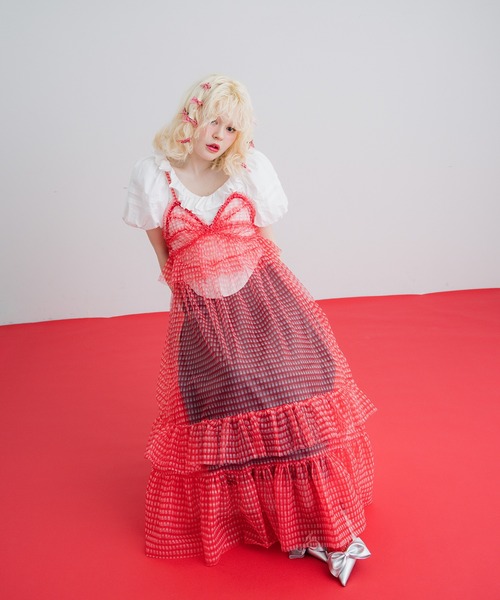 アンティミテGingham Check Tiered One-piece monepine ワンピース gingham check cami dress/ギンガム
