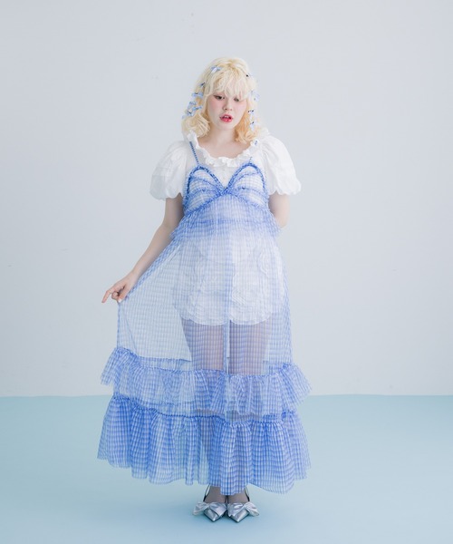 monepine ワンピース gingham check cami dress/ギンガム