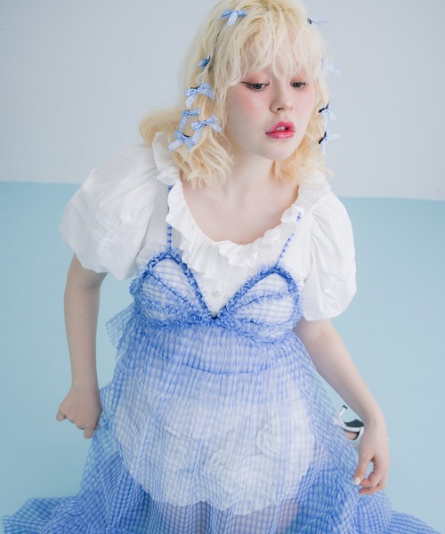 monepine ワンピース gingham check cami dress/ギンガム