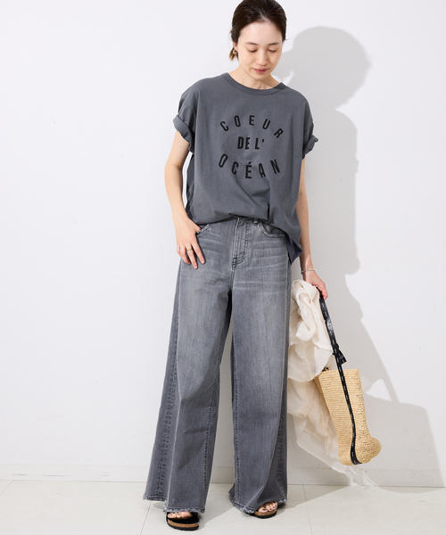 SLOBE IENA tシャツ USAコットンロゴプリントTEE レディース