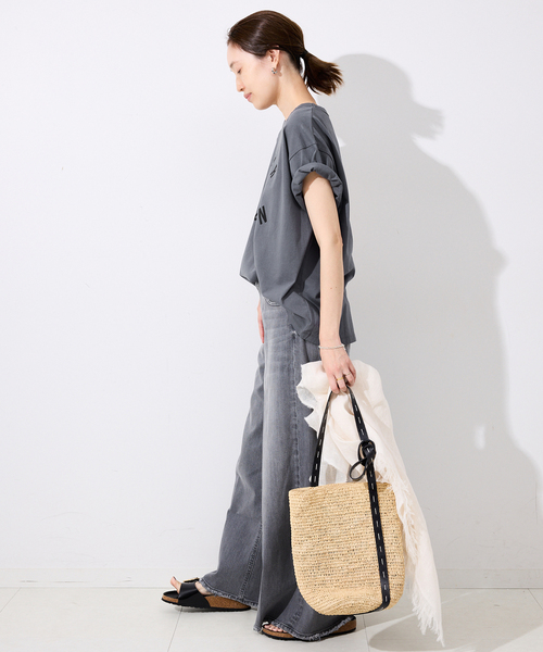 SLOBE IENA tシャツ USAコットンロゴプリントTEE レディース