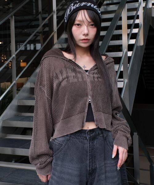 WEGO パーカー WEGO/ヴィンテージウォッシュメッシュパーカー