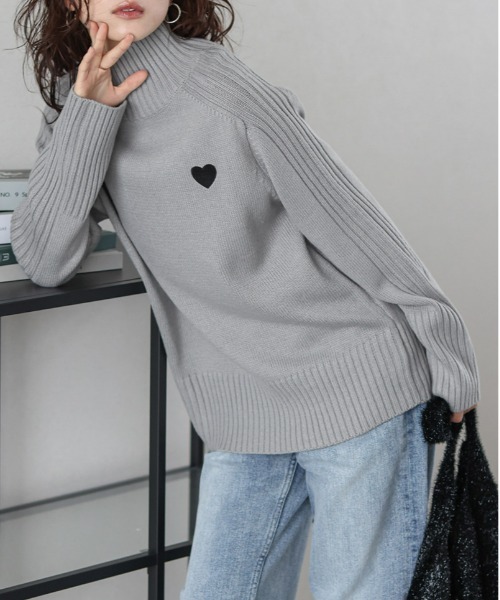 「SUGAR BISKET」 「La-gemme」タートルネックニット フリー グレー レディース_画像6