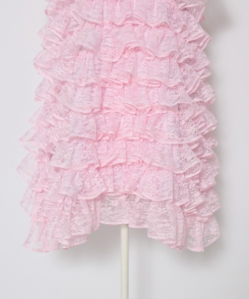 AVENCHUMU ワンピース Full of frills lace tiered one piece