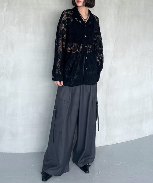 PAGEBOY（ページボーイ） ブラウス シャツ レースカイキンシャツ（長袖