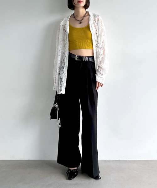PAGEBOY（ページボーイ） ブラウス シャツ レースカイキンシャツ（長袖