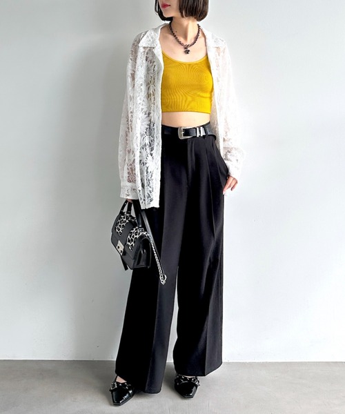 PAGEBOY（ページボーイ） ブラウス シャツ レースカイキンシャツ（長袖