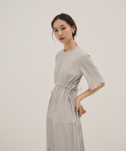 「RANDEBOO」 半袖ワンピース FREE ライトグレー レディース_画像2