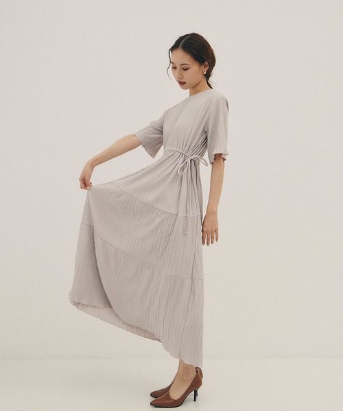 「RANDEBOO」 半袖ワンピース FREE ライトグレー レディース_画像4