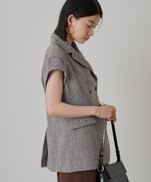 ベスト ジレ キャップスリーブWジレ レディース Loungedress ベスト ジレ キャップスリーブWジレ レディース