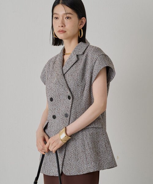 ベスト ジレ キャップスリーブWジレ レディース Loungedress ベスト ジレ キャップスリーブWジレ レディース