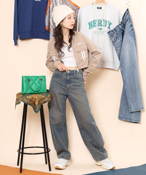 NERDY ブルゾン アウター カーゴクロップトトラックトップ レディース