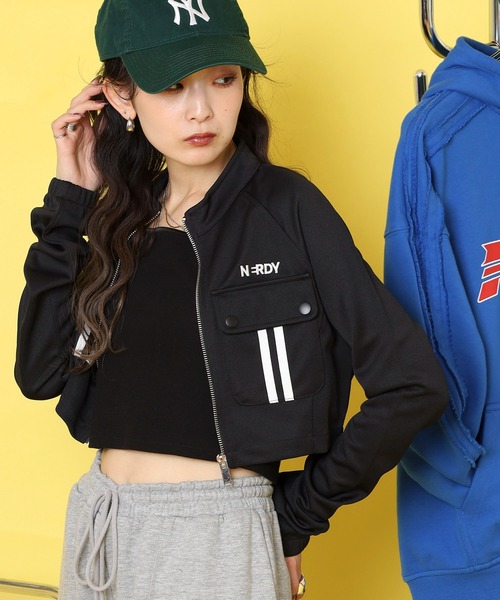 NERDY ブルゾン アウター カーゴクロップトトラックトップ レディース