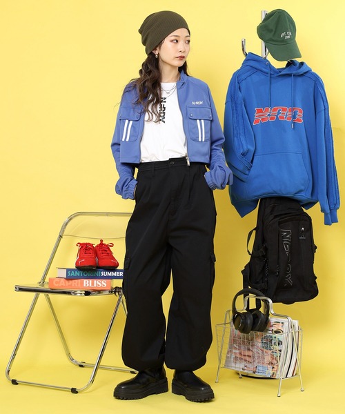 NERDY ブルゾン アウター カーゴクロップトトラックトップ レディース