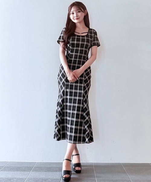 NOMAE（ノーマエ） ワンピース チェックバックリボンロングワンピース