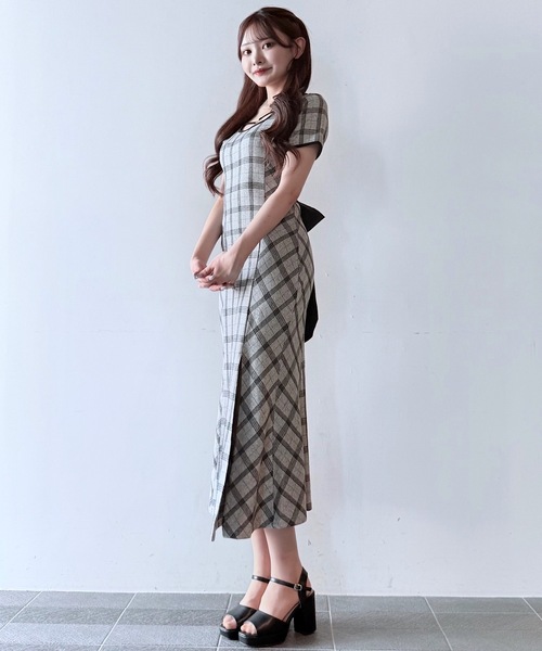 美品　RED VALENTINO ギンガムチェック バックリボンワンピース 美品 RED VALENTINO ギンガムチェック バックリボンワンピース