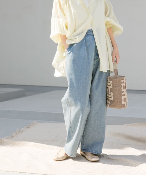 「URBAN RESEARCH DOORS」 加工デニムパンツ SMALL ライトインディゴブルー レディース_画像2