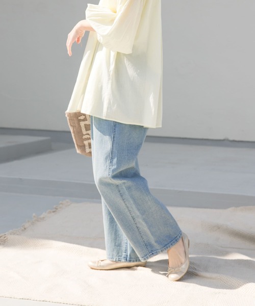 「URBAN RESEARCH DOORS」 加工デニムパンツ SMALL ライトインディゴブルー レディース_画像3