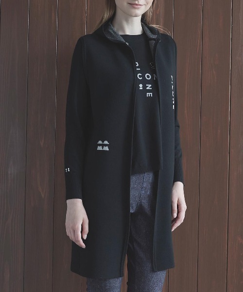 STUDIO PICONE ベスト ジレ フード付ロングニットベスト