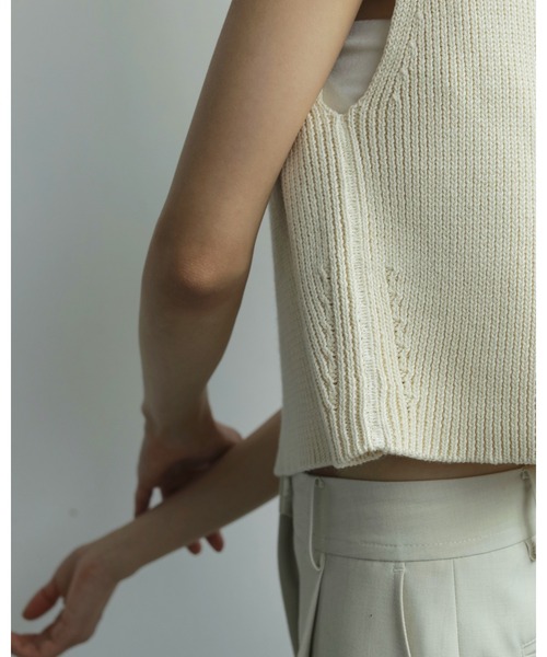 anuke タンクトップ ノースリーブ Padin Knit Tanktop レディース  