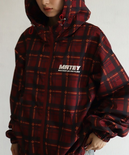 WESTSEA（ウエストシー） ブルゾン アウター 総チェック柄 フード付