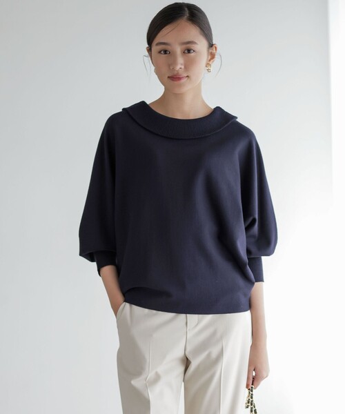 組曲 ニット セーター スムースストレッチロールネック レディース