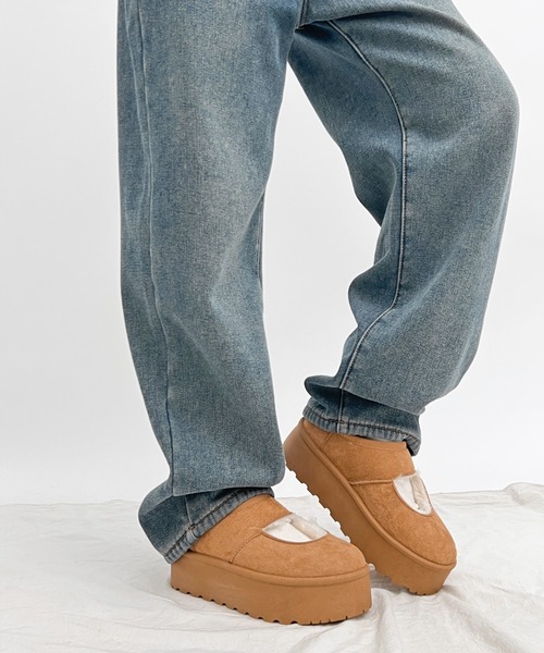Shoes in Closet（シュークロ） スリッポン 軽量厚底 もこもこファー