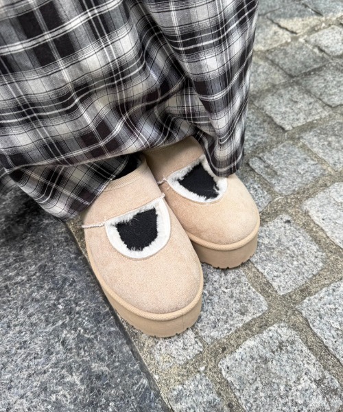 Shoes in Closet（シュークロ） スリッポン 軽量厚底 もこもこファー