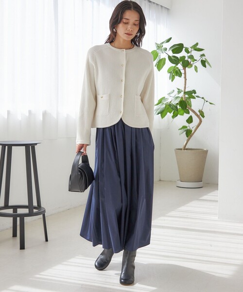 シップス（SHIPS）/〈手洗い可能〉タイプライター チンツ タック ギャザー スカート SHIPS（シップス） スカート 「手洗い可能」タイプライター チンツ