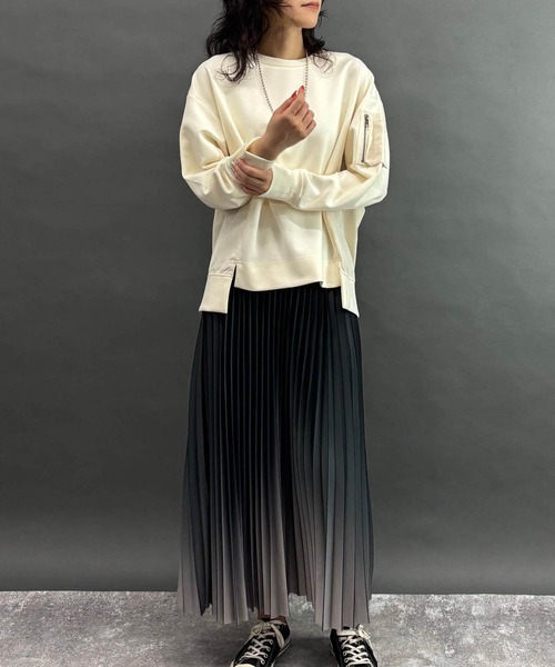 On グラデーション プリーツ スカート Size:S 全豪ver. NICOLE white（ニコルホワイト） スカート グラデーションプリーツ
