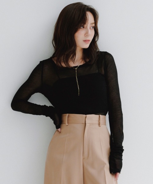 anuans（アニュアンス） tシャツ シアーロングスリーブT シャツ