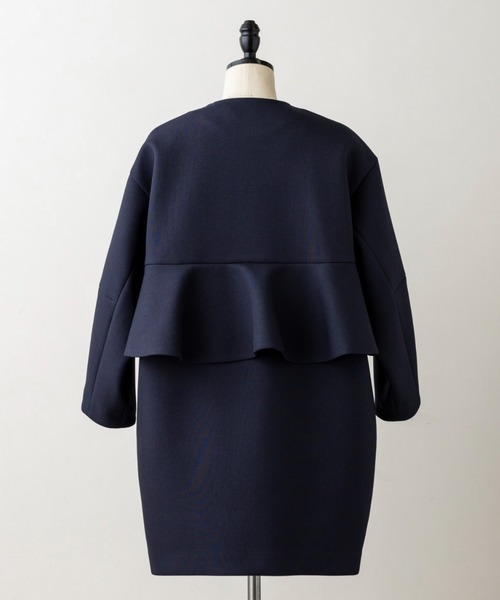 【美品】SONO ソーノ マシュマロショートコート ネイビー Sono（ソーノ） ノーカラーコート コート 「SONO/ソーノ」マシュマロ