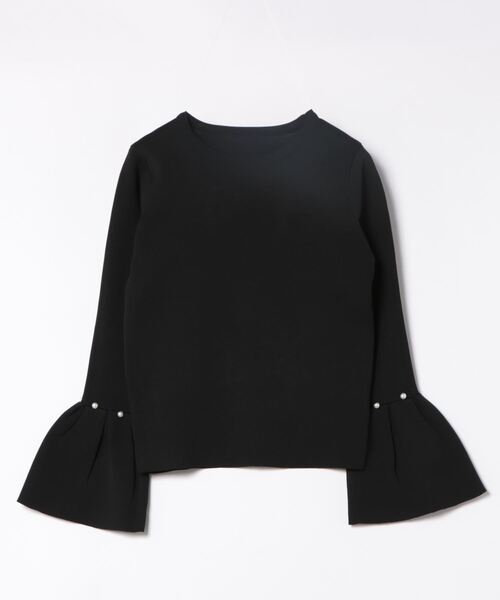 「INCEDE」 長袖ニット LL ブラック×ホワイト レディース_画像2