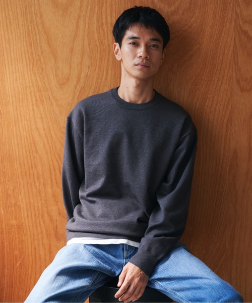 最新作，安い 新品☆2024年☆ドアーズ DOORS/アーバンリサーチ☆洗える 綿100% シルケットコットンスリットネックプルオーバー Mサイズ☆A-O 5084