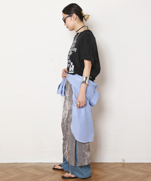 「AP STUDIO」 タイトスカート 38 ライトグレー レディース_画像8