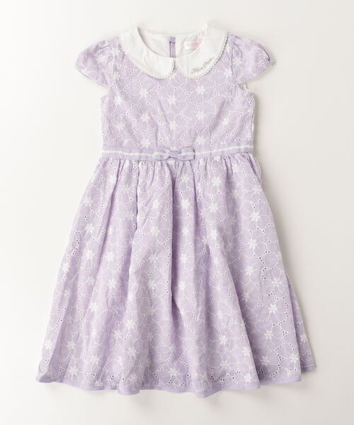 mezzo piano 「mezzo piano」 「KIDS」刺繍半袖ワンピース 130