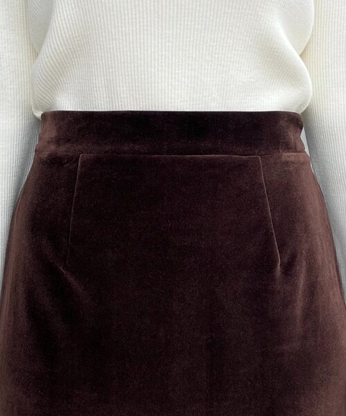 ベロアIラインスカートCAPRICIEUX LE'MAGEカプリシュレマージュ 低身長サイズあり】ベロアIラインスカート | CAPRICIEUX LE'MAGE