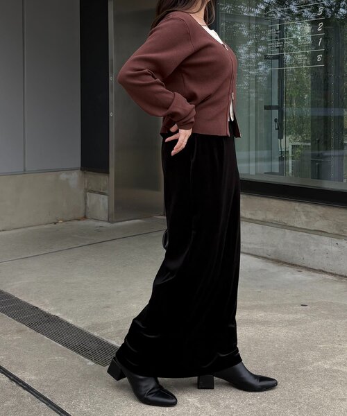 ベロアIラインスカートCAPRICIEUX LE'MAGEカプリシュレマージュ 低身長サイズあり】ベロアIラインスカート | CAPRICIEUX LE'MAGE