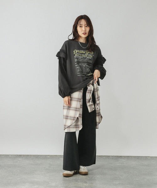 GLOBAL WORK（グローバルワーク） トレーナー スウェット フリル