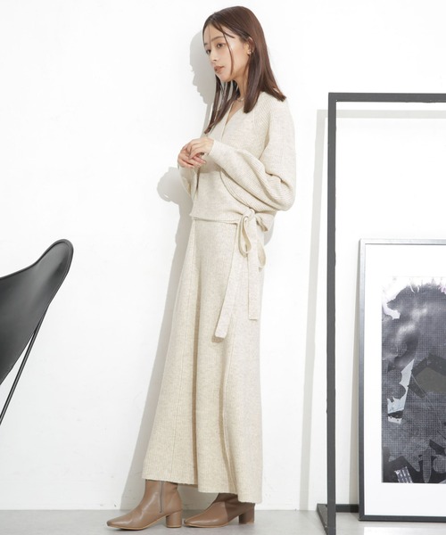 「CASA FLINE」 コンビワンピース FREE チャコール レディース_画像6