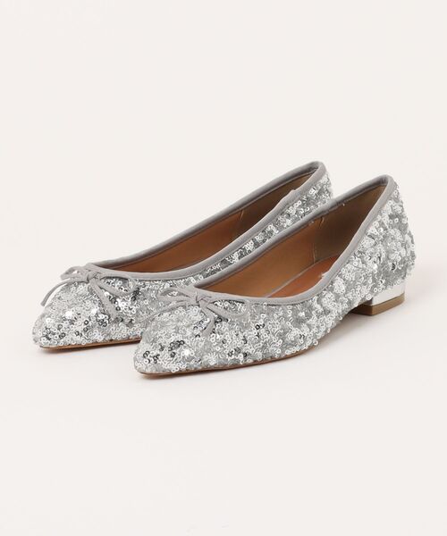 「DouDou」 フラットパンプス 23cm シルバー レディース_画像2