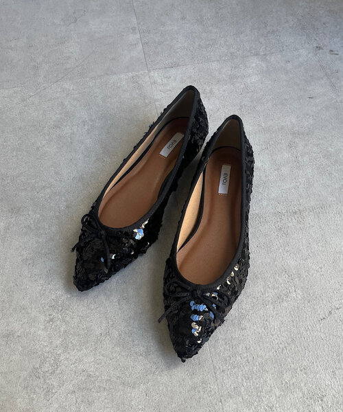 「DouDou」 フラットパンプス 23cm シルバー レディース_画像4