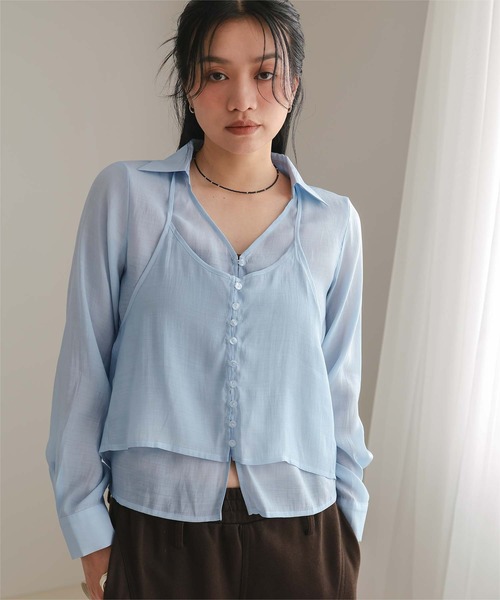 miette（ミエット） ブラウス シャツ シアーホルターネックブラウス