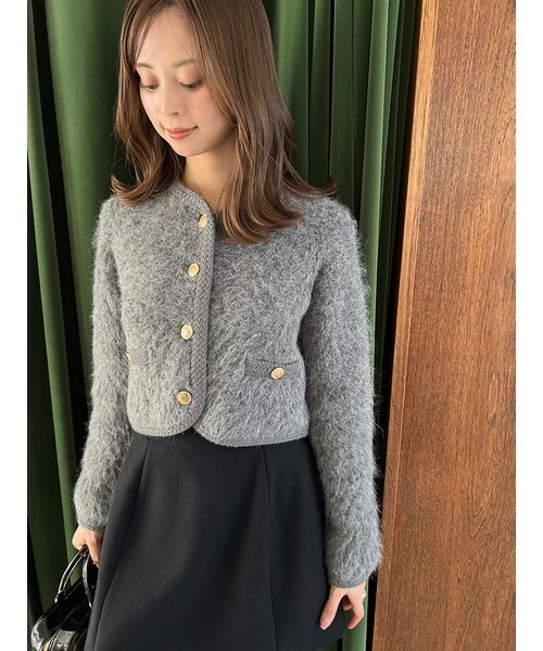 SNIDEL（スナイデル） ジャケット ノーカラージャケット ファーライク