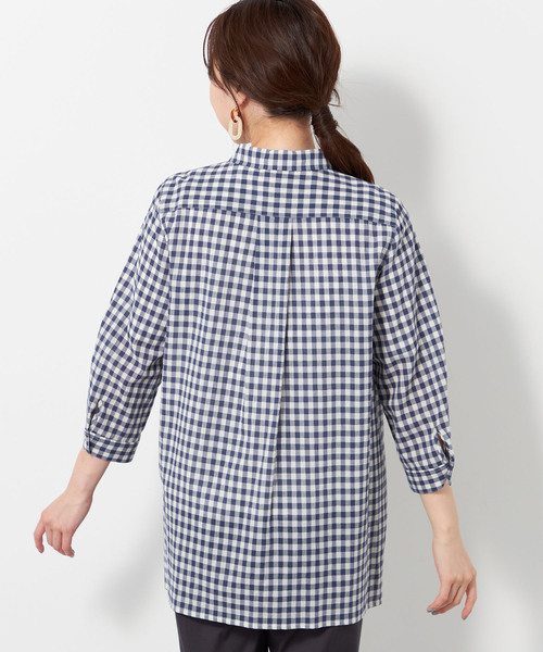 「DECOY SINCE 1981」 7分袖シャツ 13号 ネイビー レディース_画像4