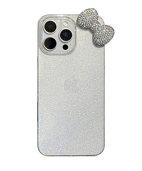 スマホケース キラキラ リボン ラメ入り クリア iPhone ケース 13.13