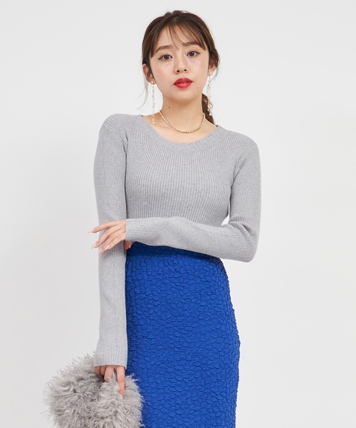 「ROYAL PARTY」 長袖ニット FREE グレー レディース_画像6